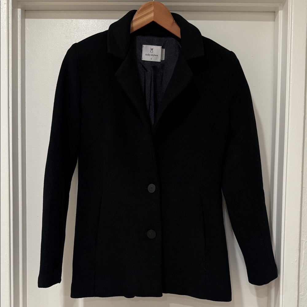 Dudley Stephens Classic Black Fleece Blazer Sz S - Picture 2 of 9